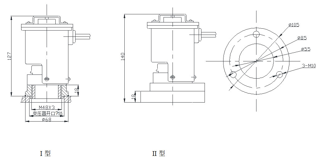 YSF11-Φ25安装尺寸