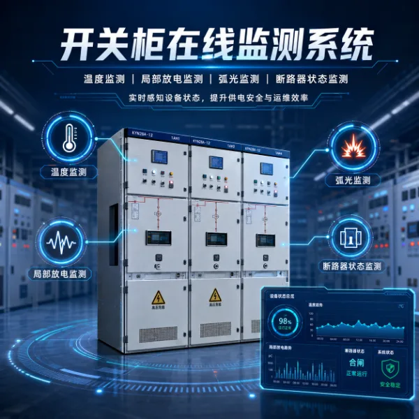 开关柜在线监测系统就地显示终端实拍图-温度局放机械特性一体化监控